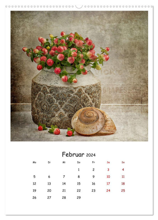 Still life with flowers, plants and co. creative and stylish (CALVENDO Premium Wall Calendar 2024) 