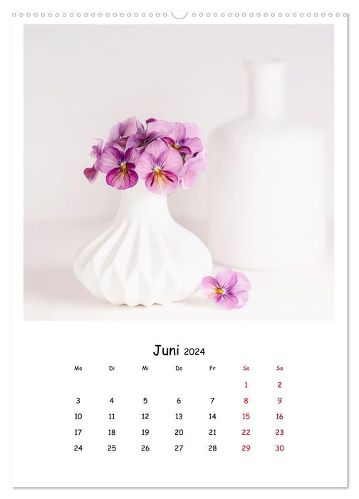 Stillleben mit Blümchen Pflanzen und Co. kreativ und stilvoll (CALVENDO Premium Wandkalender 2024)