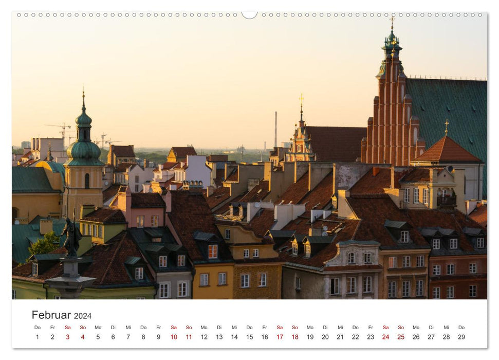 Warsaw - The enchanting capital of Poland. (CALVENDO Premium Wall Calendar 2024) 
