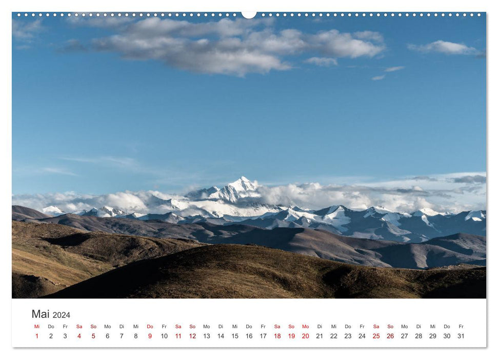 Mount Everest - The highest mountain in the world and his homeland. (CALVENDO Premium Wall Calendar 2024) 