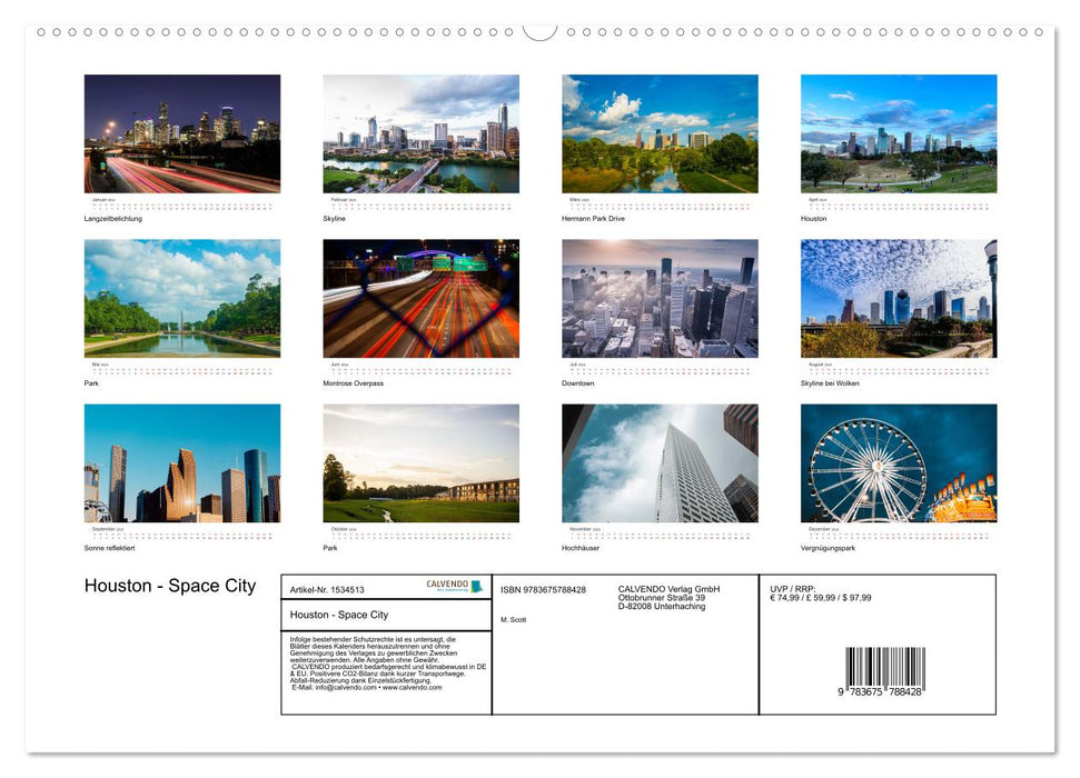 Houston - Space City (CALVENDO Premium Wall Calendar 2024) 