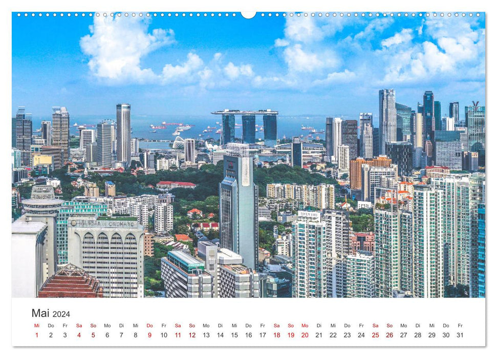 Singapour - Villes modernes et nature intacte. (Calendrier mural CALVENDO Premium 2024) 
