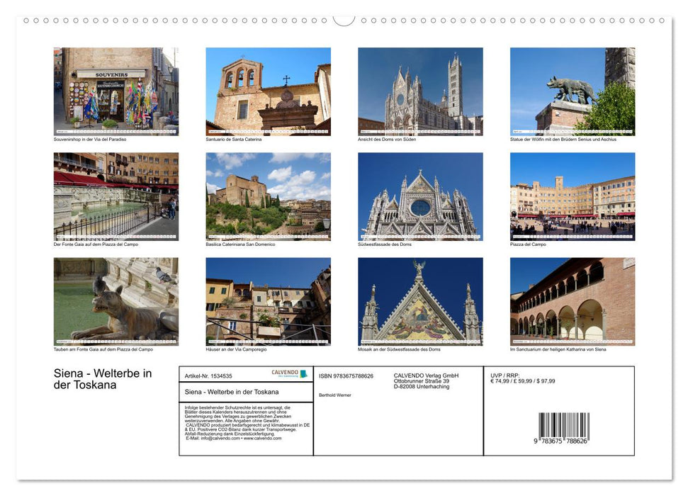 Siena - World Heritage in Tuscany (CALVENDO Premium Wall Calendar 2024) 