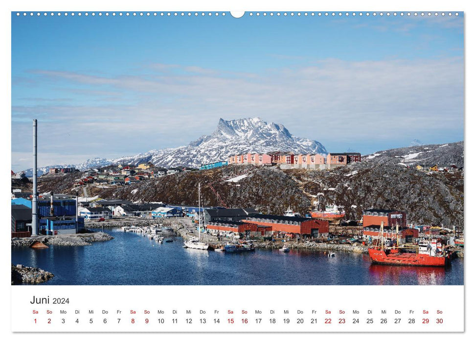 Groenland – Le grand pays sous la neige. (Calendrier mural CALVENDO Premium 2024) 