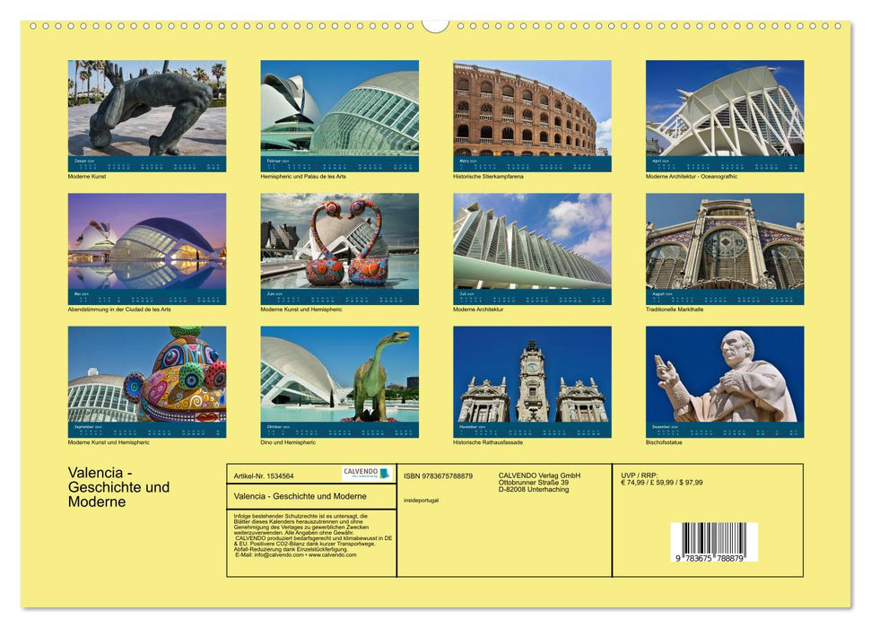 Valencia - History and Modernity (CALVENDO Premium Wall Calendar 2024) 