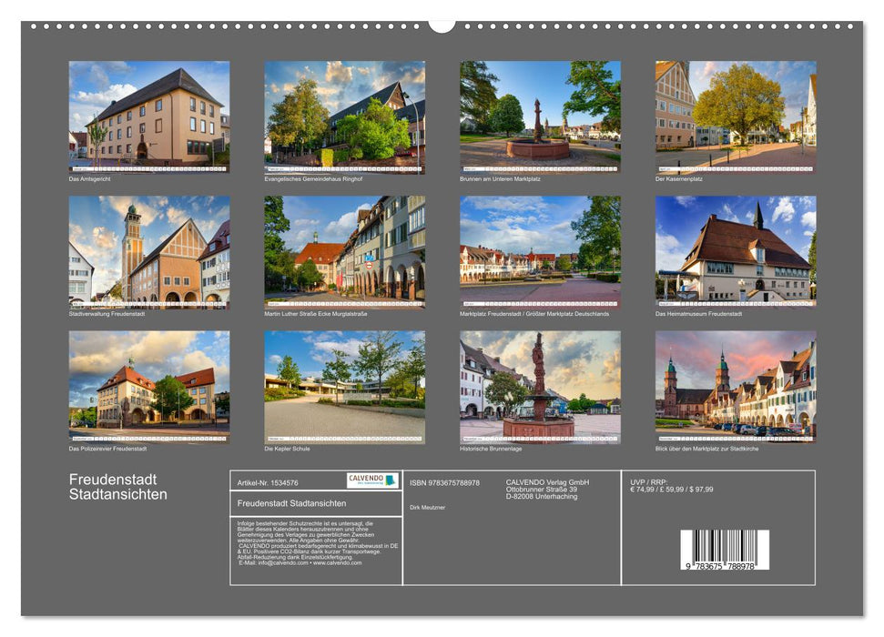 Vues de la ville de Freudenstadt (calendrier mural CALVENDO Premium 2024) 