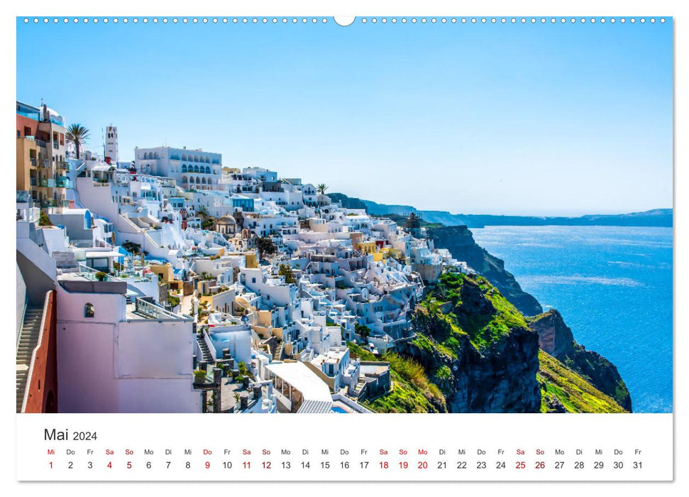 Santorini - Island of White Houses (CALVENDO Premium Wall Calendar 2024) 