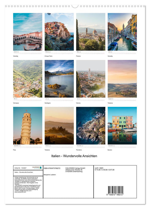 Italien - Wundervolle Ansichten (CALVENDO Premium Wandkalender 2024)