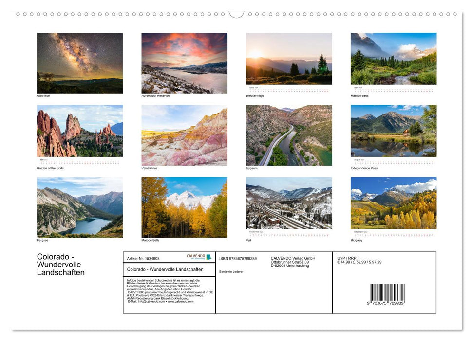 Colorado - Wonderful landscapes (CALVENDO Premium Wall Calendar 2024) 