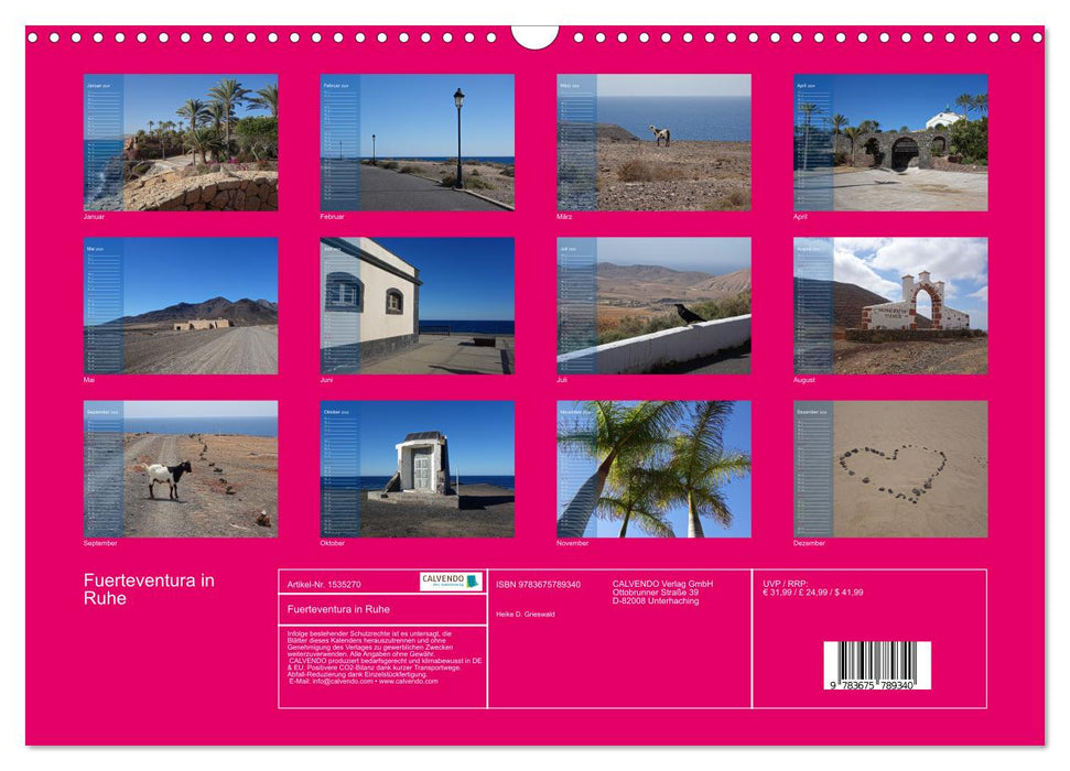 Fuerteventura in Ruhe (CALVENDO Wandkalender 2024)