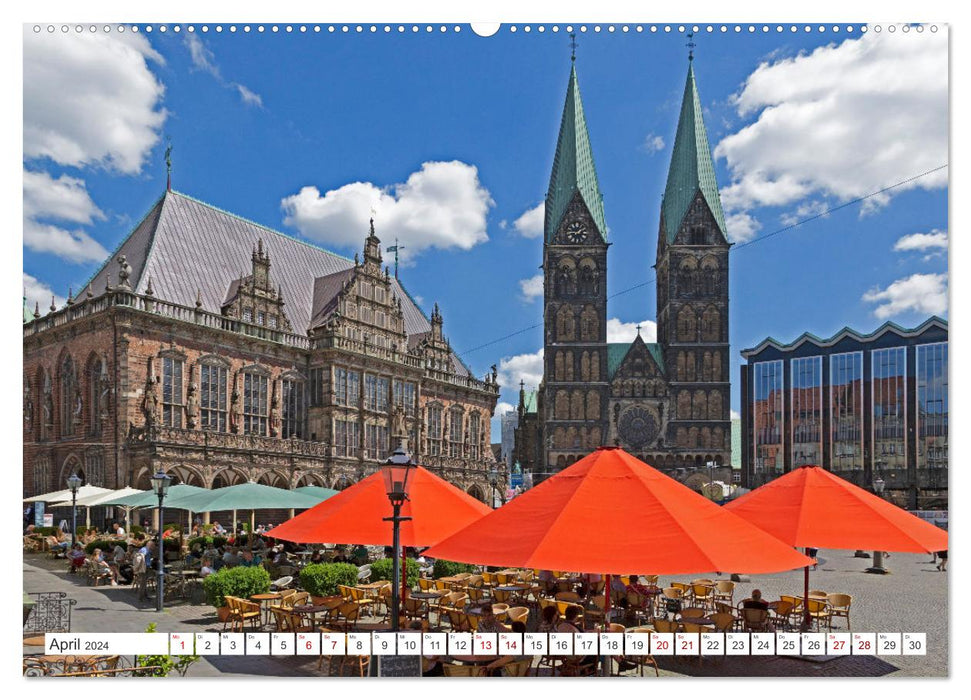 Ansichten von Bremen und Bremerhaven (CALVENDO Premium Wandkalender 2024)