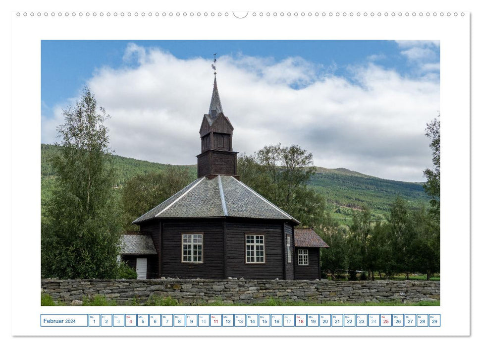 Churches in Norway (CALVENDO wall calendar 2024) 