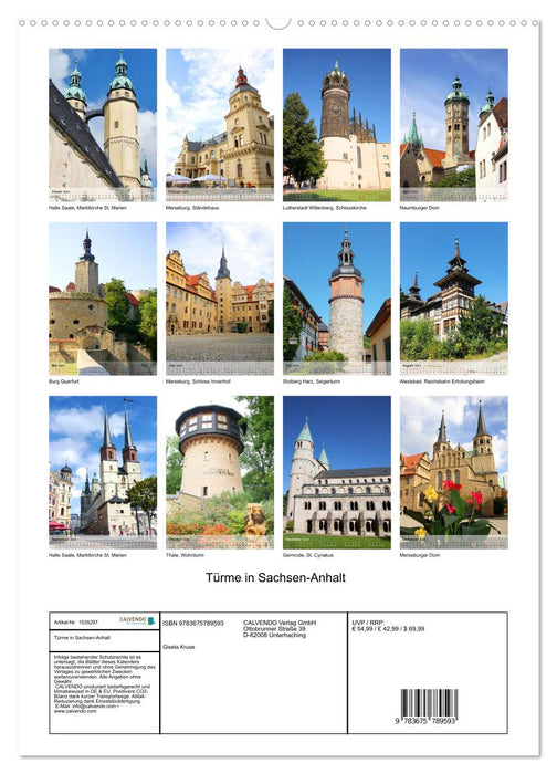 Towers in Saxony-Anhalt (CALVENDO wall calendar 2024) 