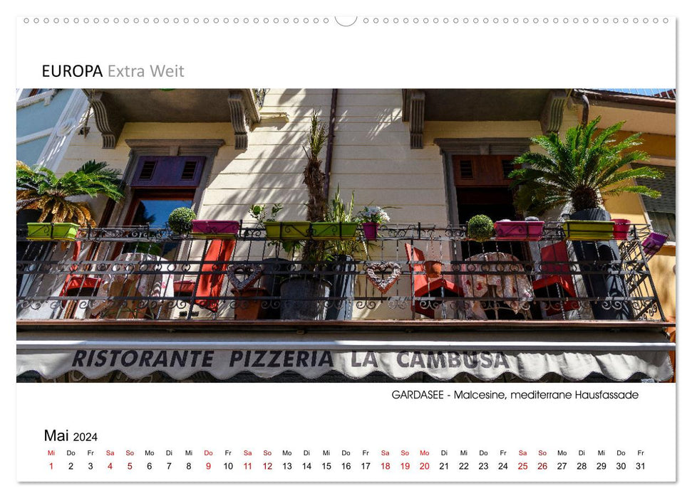 Malerische Orte am GARDASEE - Panoramabilder (CALVENDO Premium Wandkalender 2024)