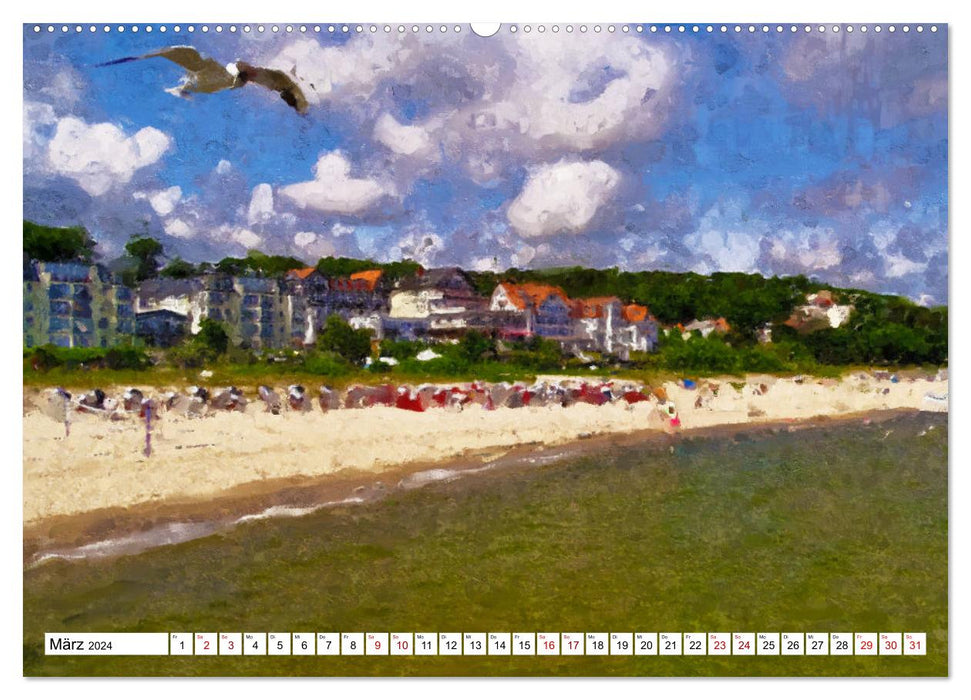 Malerische Insel Usedom - Acryl Impressionen (CALVENDO Premium Wandkalender 2024)