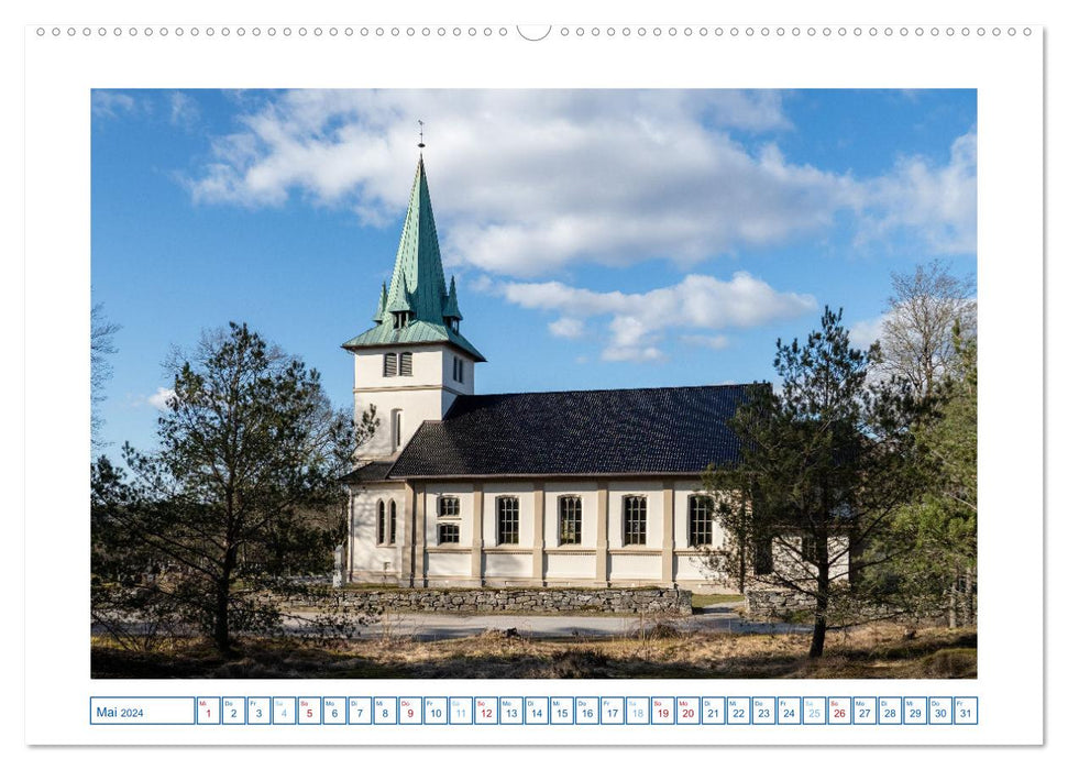 Kirchen in Norwegen (CALVENDO Premium Wandkalender 2024)