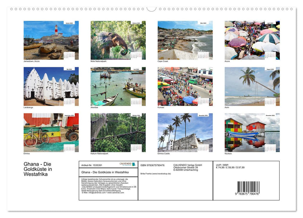 Ghana - The Gold Coast in West Africa (CALVENDO Premium Wall Calendar 2024) 