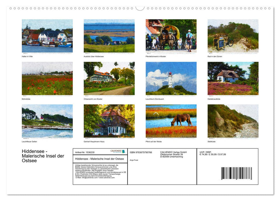 Hiddensee - Malerische Insel der Ostsee (CALVENDO Premium Wandkalender 2024)