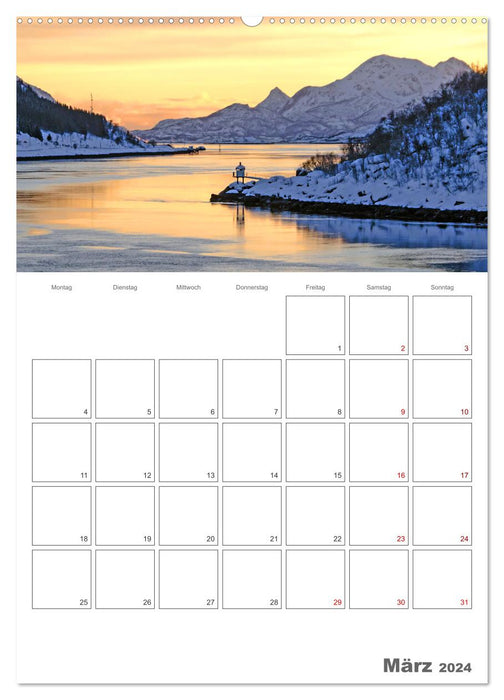 Die Küste Norwegens - Terminplaner (CALVENDO Premium Wandkalender 2024)