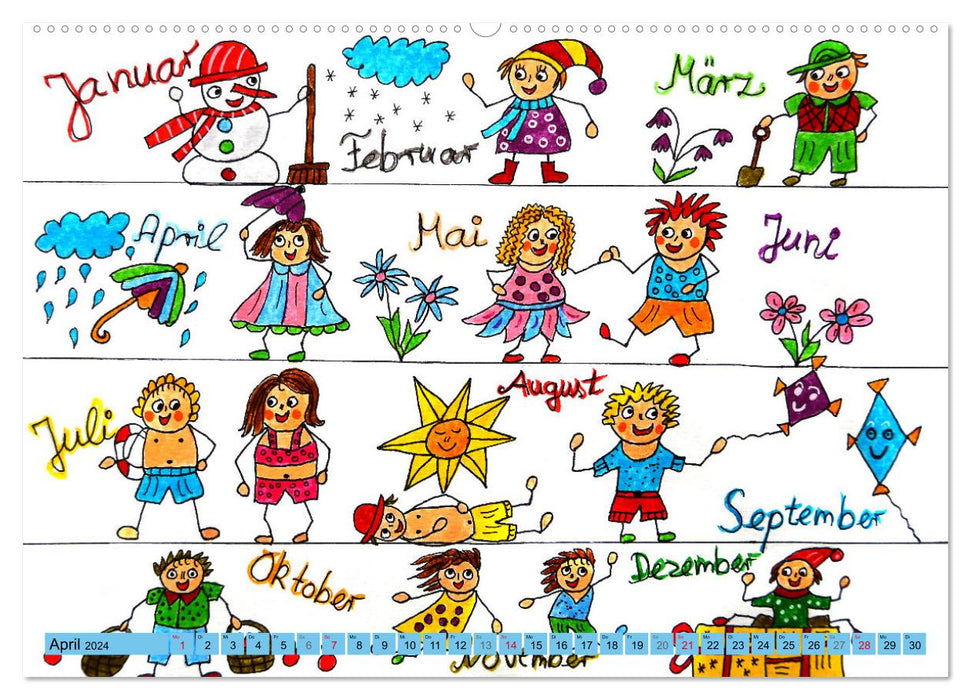 Stick figures... funny and cheerful (CALVENDO wall calendar 2024) 