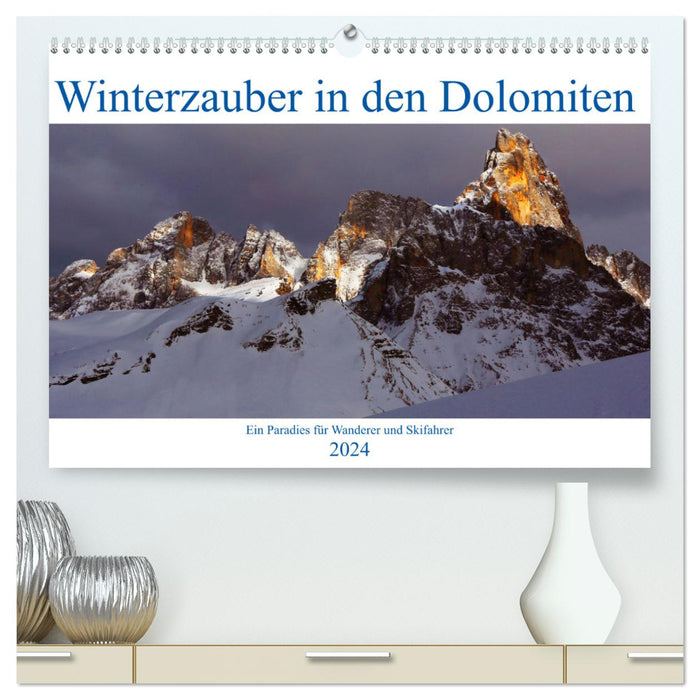 Winterzauber in den Dolomiten (CALVENDO Premium Wandkalender 2024)