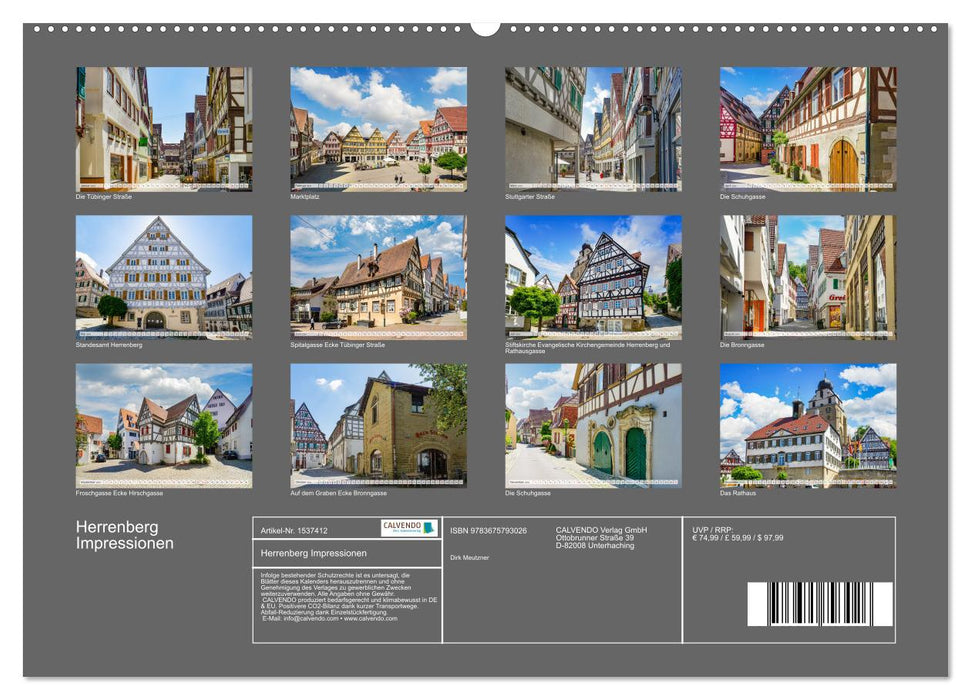 Herrenberg Impressionen (CALVENDO Premium Wandkalender 2024)