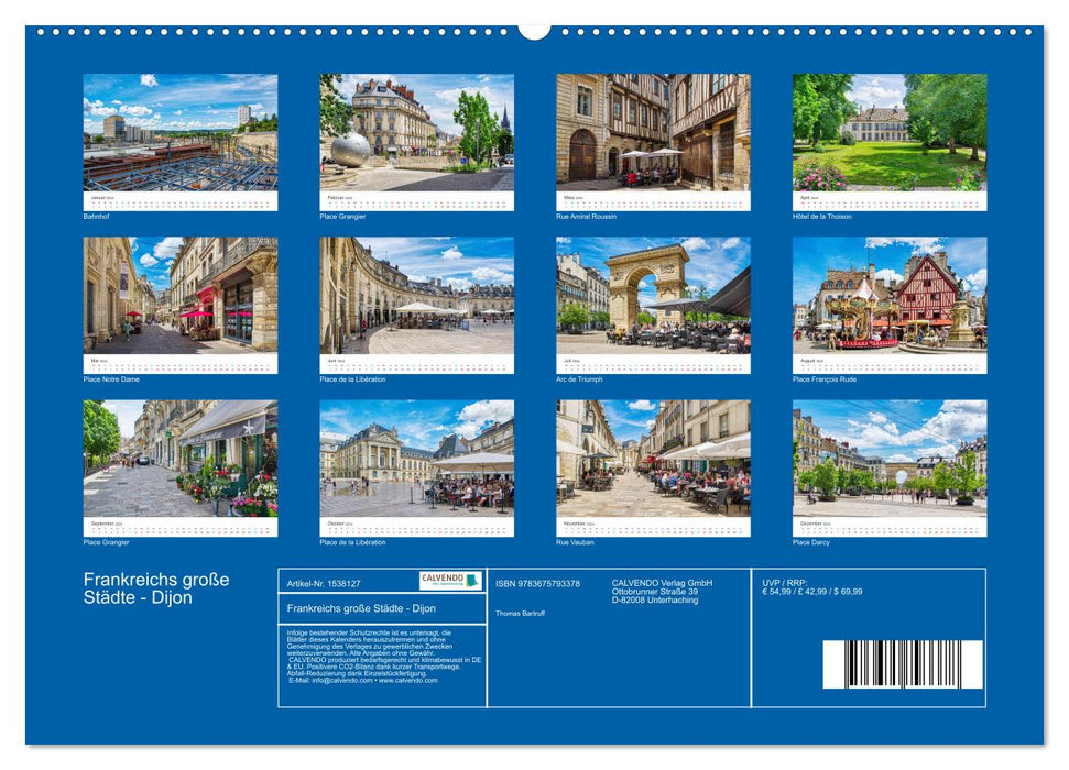 Grandes villes de France - Dijon (Calendrier mural CALVENDO 2024) 