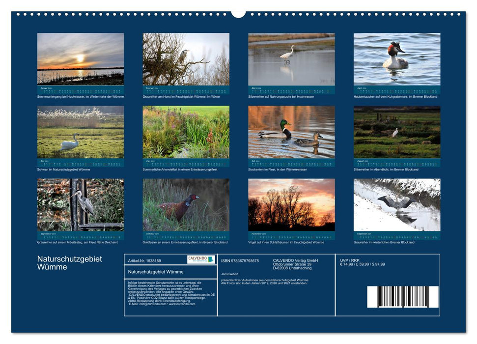 Naturschutzgebiet Wümme (CALVENDO Premium Wandkalender 2024)