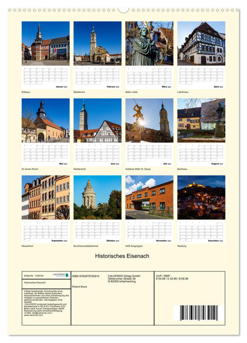 Historisches Eisenach (CALVENDO Wandkalender 2024)