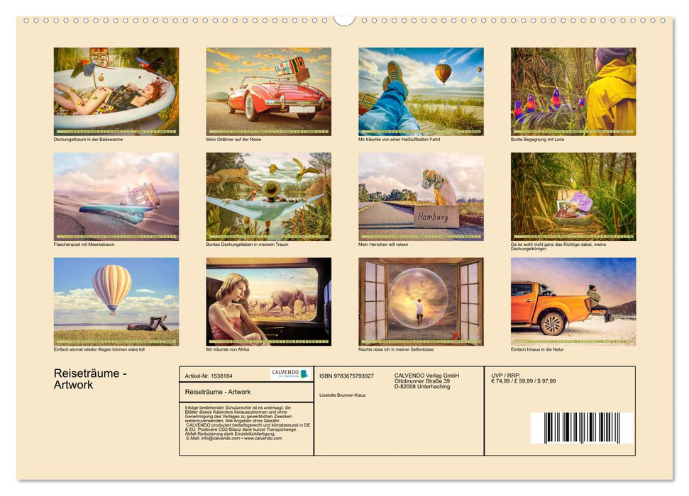 Reiseträume - Artwork (CALVENDO Premium Wandkalender 2024)