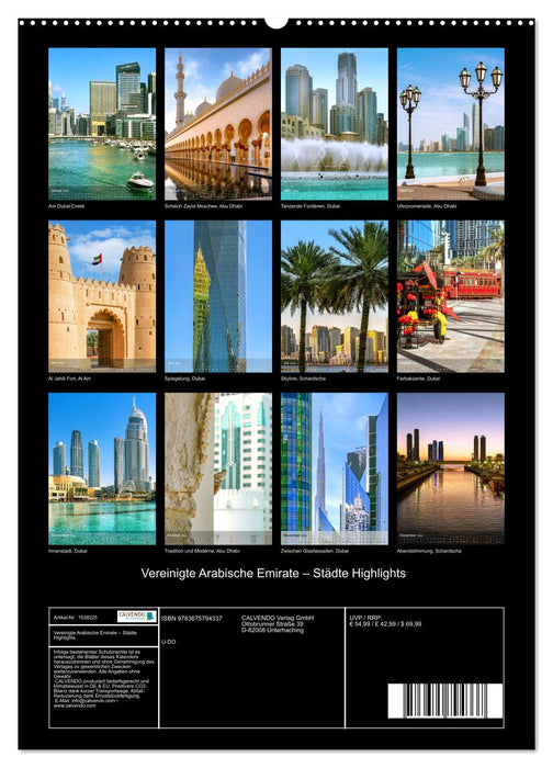 Vereinigte Arabische Emirate – Städte Highlights (CALVENDO Wandkalender 2024)