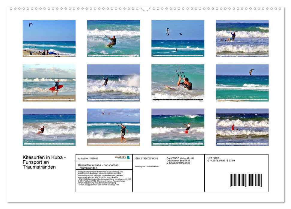 Kitesurfen in Kuba - Funsport an Traumstränden (CALVENDO Premium Wandkalender 2024)
