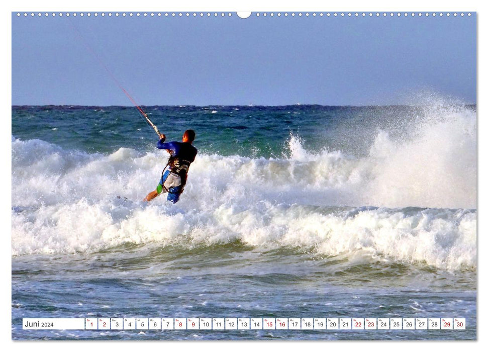 Kitesurfen in Kuba - Funsport an Traumstränden (CALVENDO Premium Wandkalender 2024)