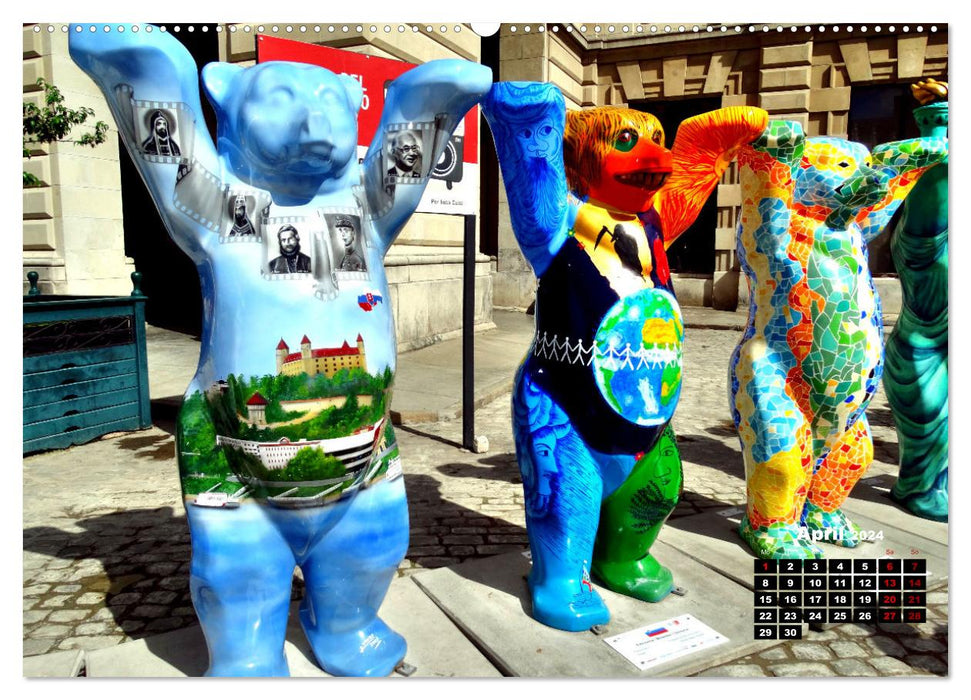 Buddy Bears in Cuba - Bären-Parade in Havanna (CALVENDO Premium Wandkalender 2024)
