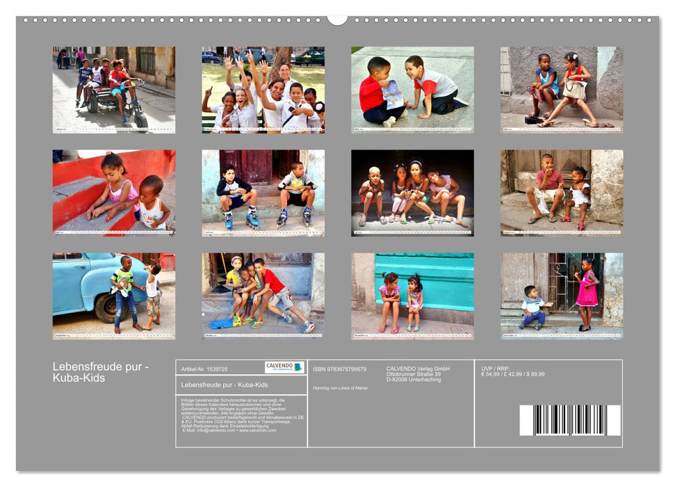 Lebensfreude pur - Kuba-Kids (CALVENDO Wandkalender 2024)