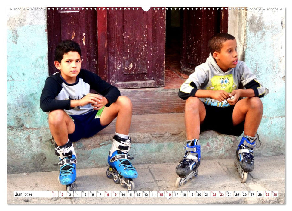 Lebensfreude pur - Kuba-Kids (CALVENDO Wandkalender 2024)
