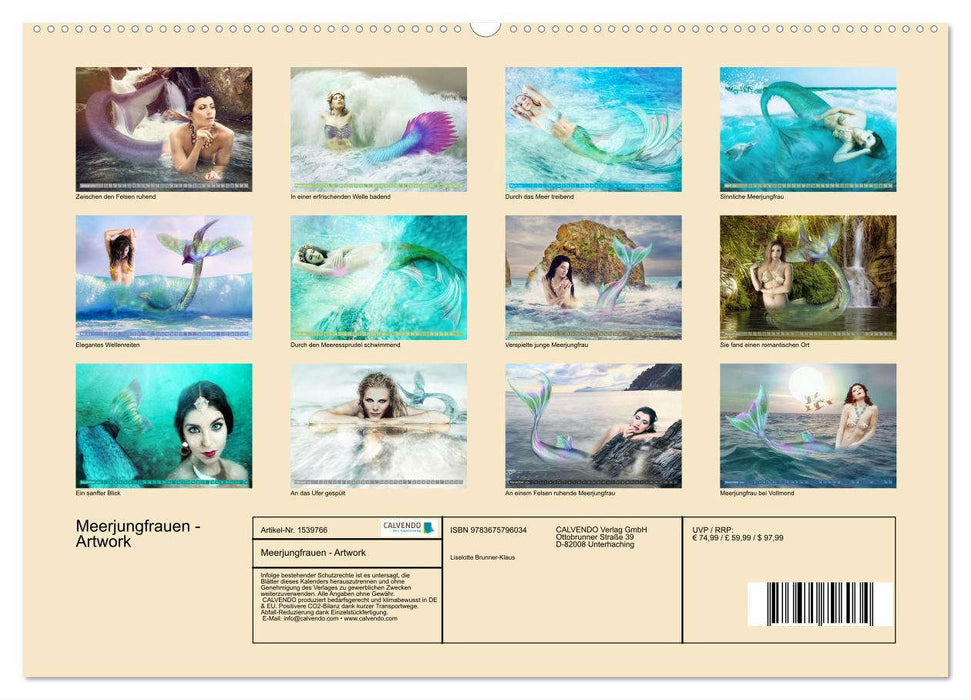Meerjungfrauen - Artwork (CALVENDO Premium Wandkalender 2024)