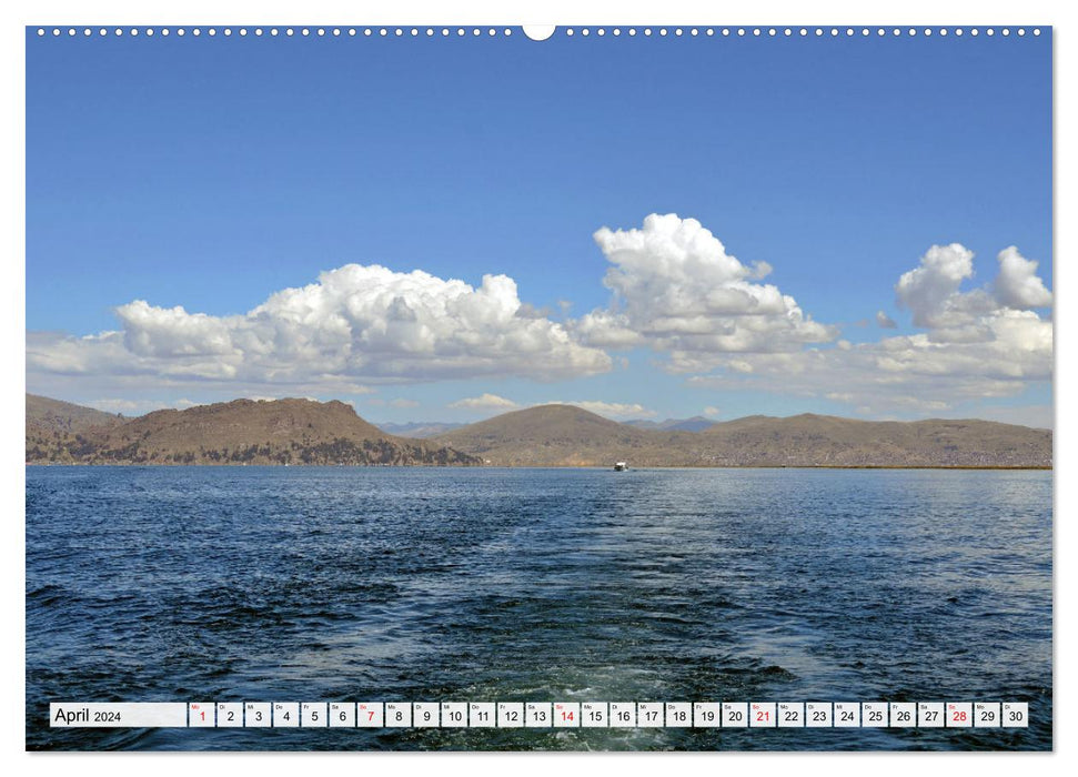 TITICACASEE mit PUNO, Südamerikas größter Süßwassersee (CALVENDO Wandkalender 2024)