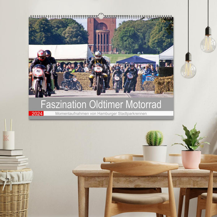 Fascination with vintage motorcycles - snapshots of Hamburg city park races (CALVENDO wall calendar 2024) 