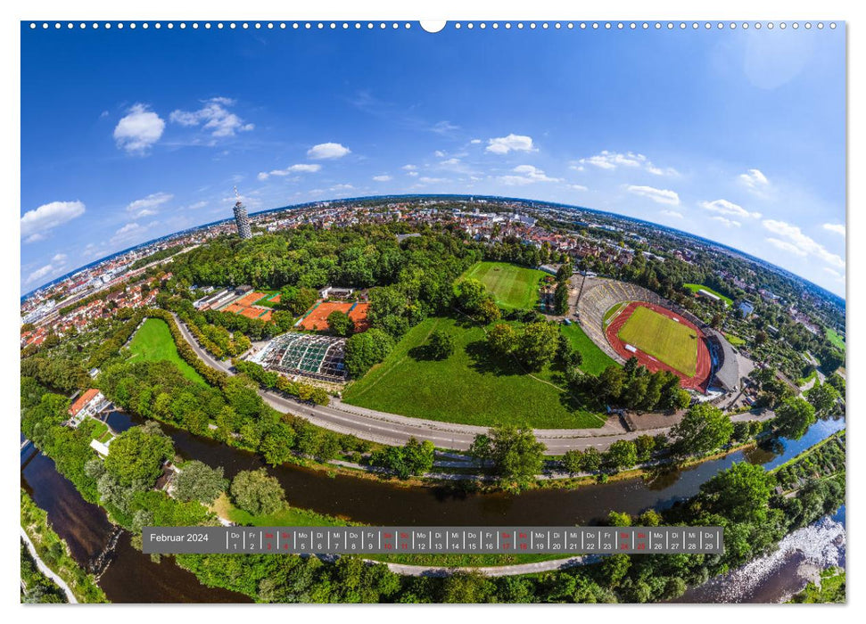 Meine Heimat von oben - Luftbilder von Augsburg (CALVENDO Wandkalender 2024)