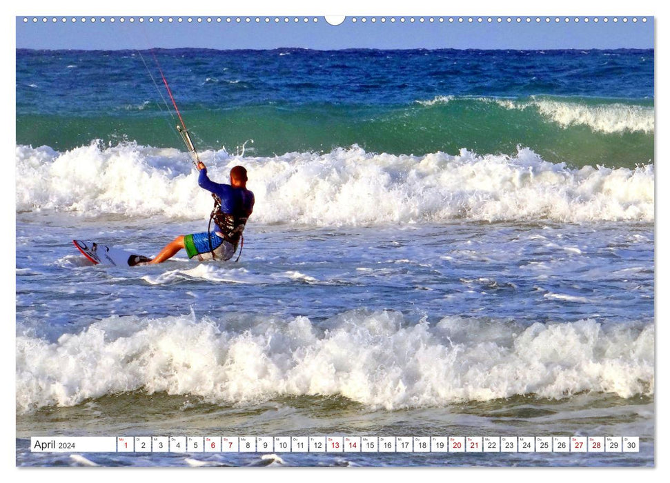 Kitesurfen in Kuba - Funsport an Traumstränden (CALVENDO Wandkalender 2024)