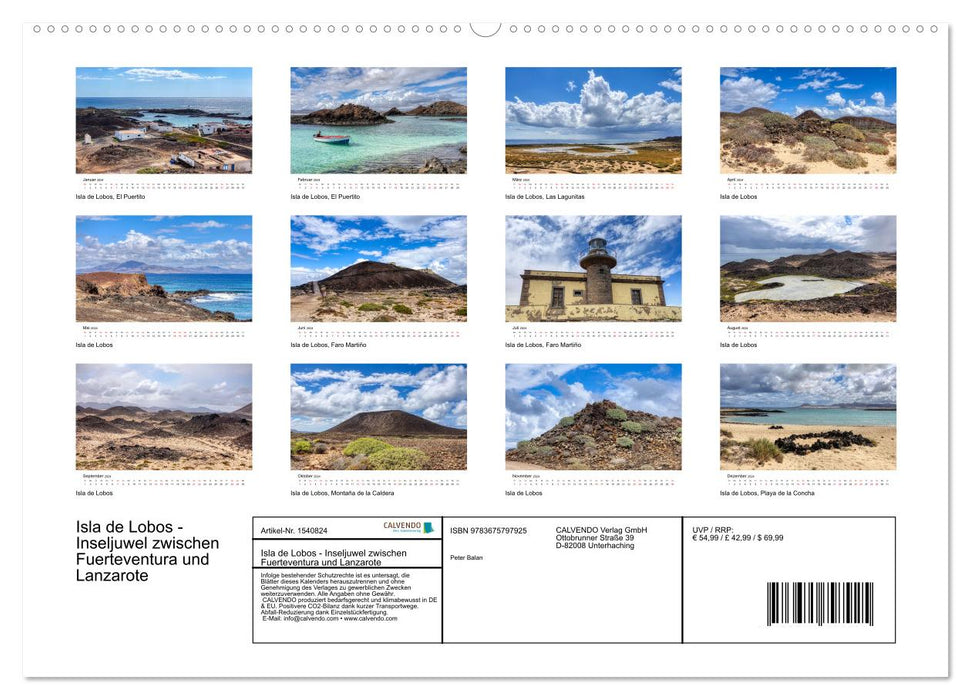 Isla de Lobos - Inseljuwel zwischen Fuerteventura und Lanzarote (CALVENDO Wandkalender 2024)