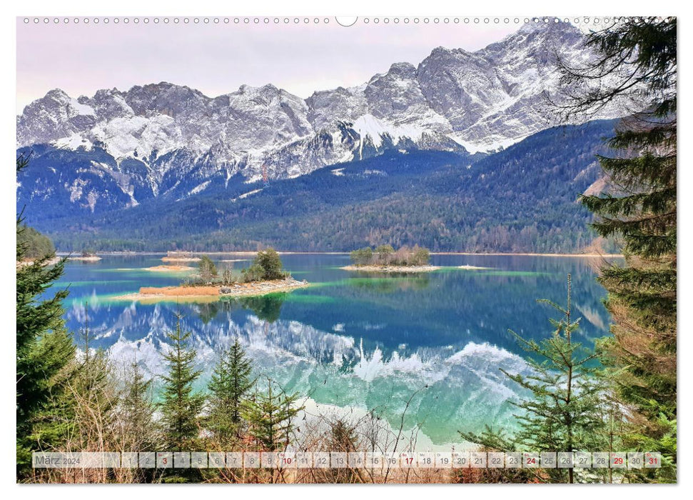 Seen am Alpenrand - Bilderbuchlandschaften in Oberbayern (CALVENDO Premium Wandkalender 2024)