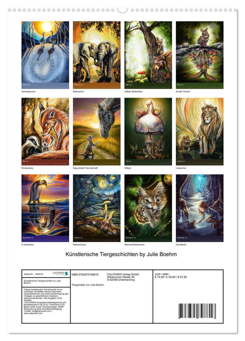 Künstlerische Tiergeschichten (CALVENDO Premium Wandkalender 2024)