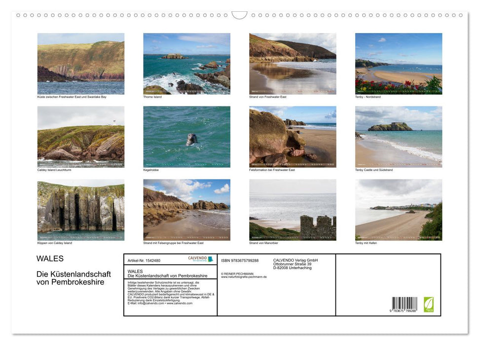 WALES - Die Küstenlandschaft von Pembrokeshire (CALVENDO Wandkalender 2024)