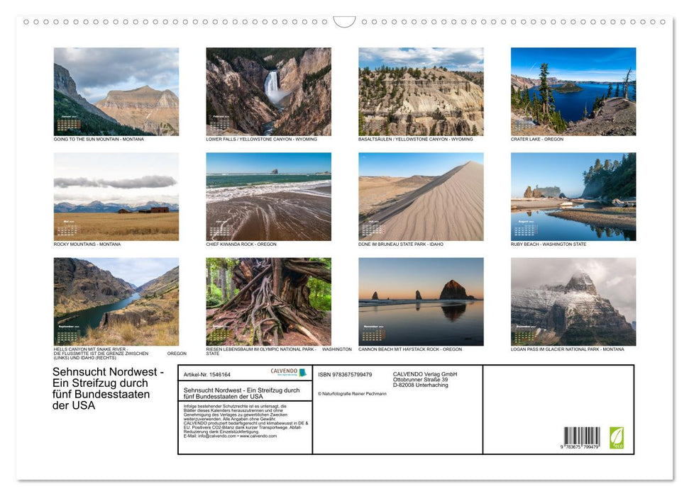 Longing Northwest - A foray through five states in the USA (CALVENDO wall calendar 2024) 