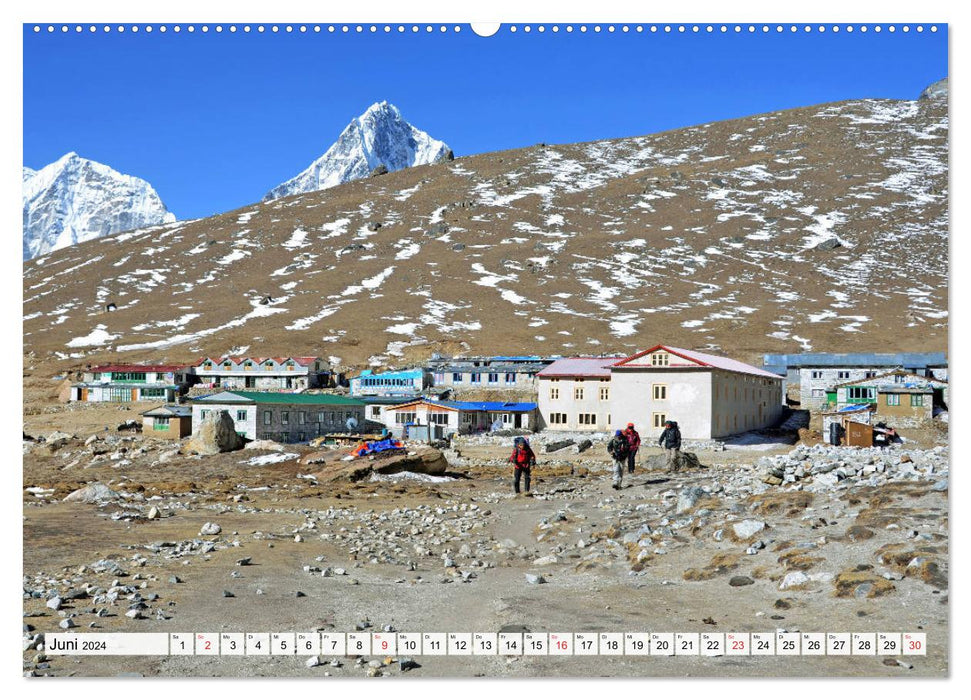 Wohnen im HIMALAYA, Bergdörfer in Nepal (CALVENDO Premium Wandkalender 2024)