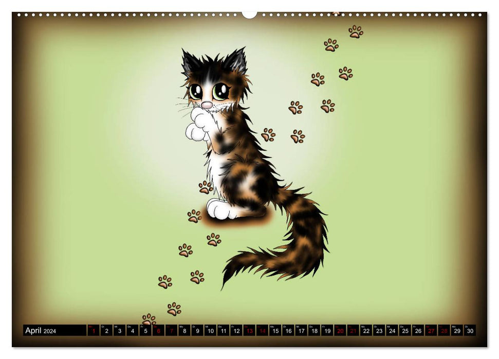 Niedliche Katzen (CALVENDO Premium Wandkalender 2024)