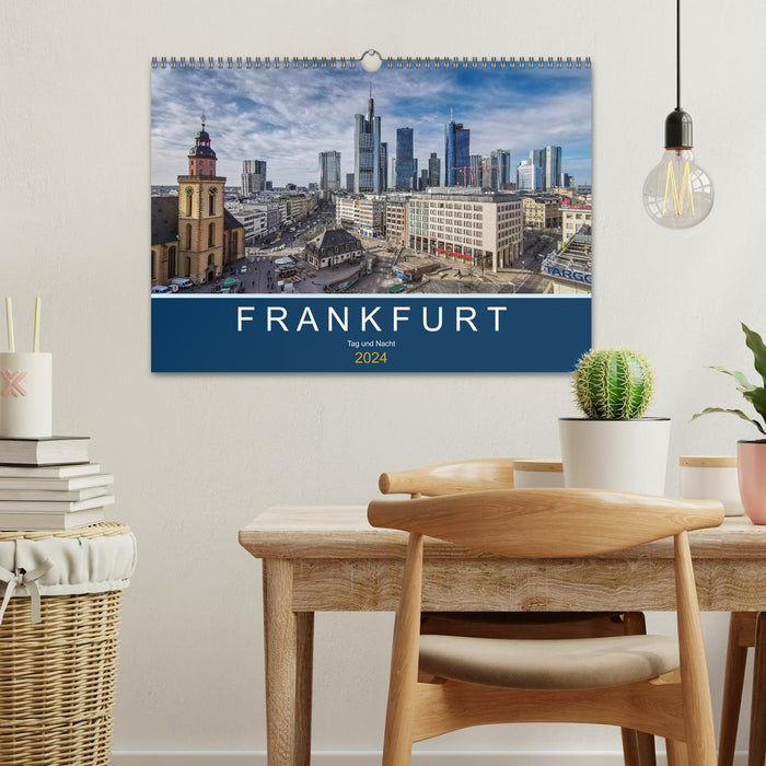 Frankfurt - Tag und Nacht (CALVENDO Wandkalender 2024)