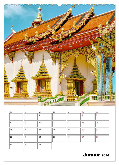 Koh Samui - Buddhist Temples (CALVENDO Premium Wall Calendar 2024) 